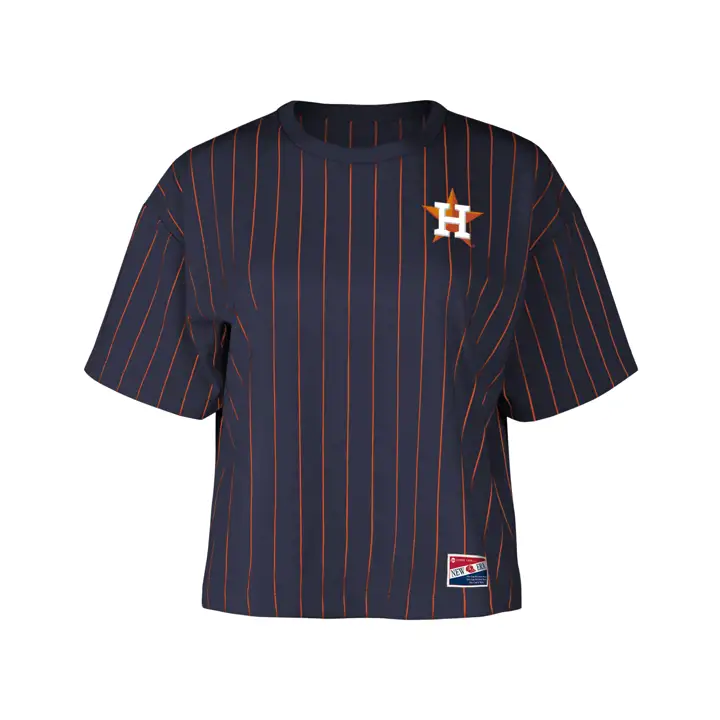 Houston Astros MLB T-shirt rayé ample à manches courtes pour femme 24 Marine