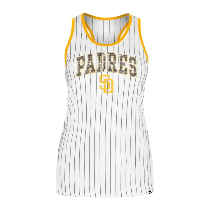 Débardeur à fines rayures MLB des San Diego Padres pour femme 24 BLANC