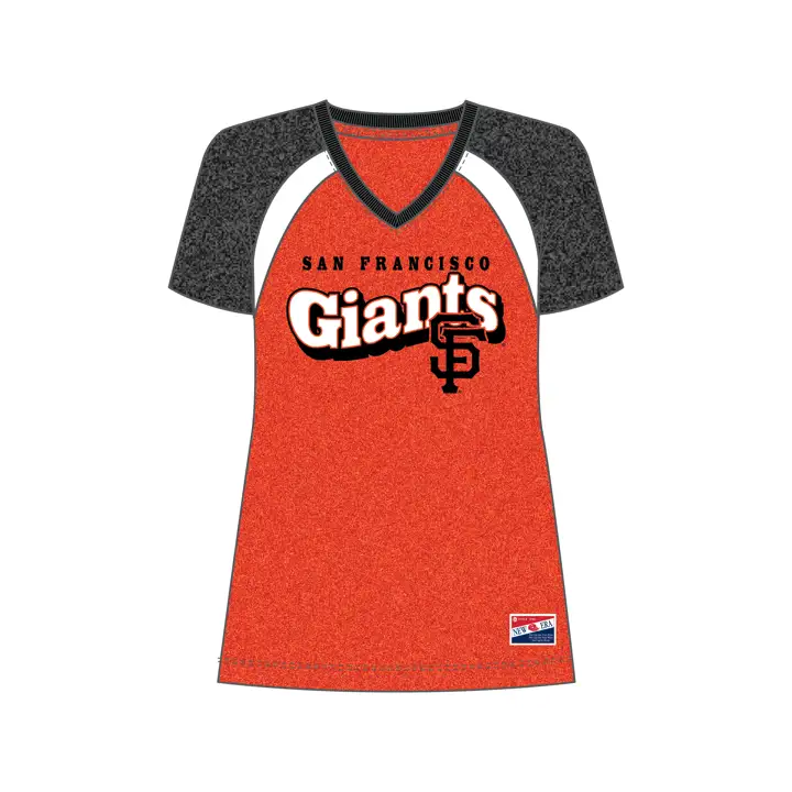 T-shirt raglan manches courtes MLB San Francisco Giants pour femme 24 WHT