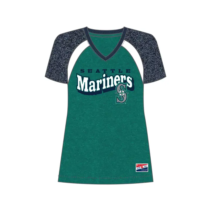 T-shirt court à manches raglan blanc Seattle Mariners MLB pour femme 24