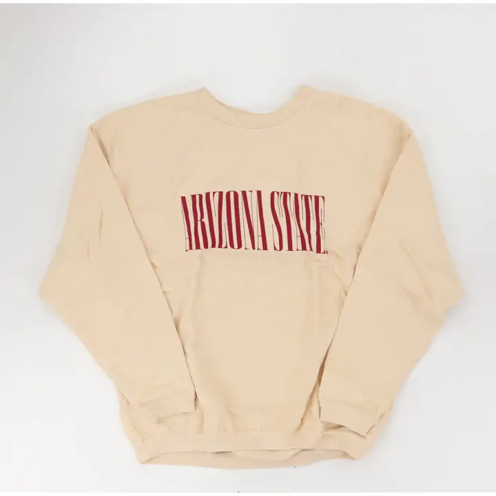 Arizona State Sun Devils NCAA Femme Col Rond Cordonné NATUREL