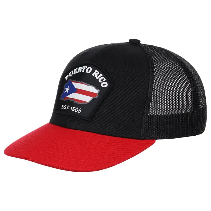 Écusson contour Porto Rico PR noir/rouge