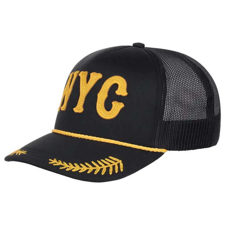 CASQUETTE DE CAPITAINE NEW YORK NYC noir/doré