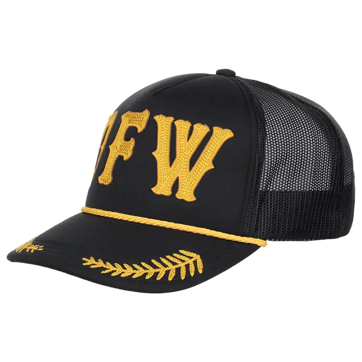 CHAPEAU DE CAPITAINE TEXAS DFW noir/or