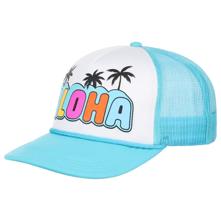 HAWAII LOCAL FOAM TRUCKER Aloha teal/ wht