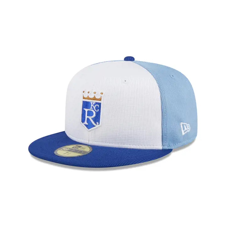 Casquette 59Fifty d'entraînement au bâton MLB 2024 des Kansas City Royals blanc/bleu clair