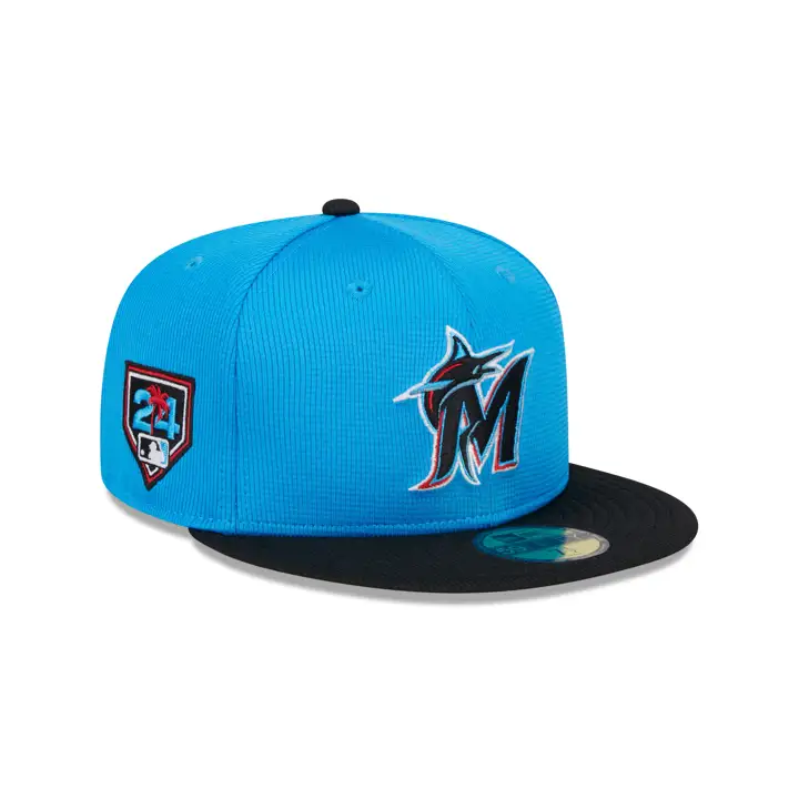 Miami Marlins 2024 MLB Spring Training 59Fifty bleu/ noir