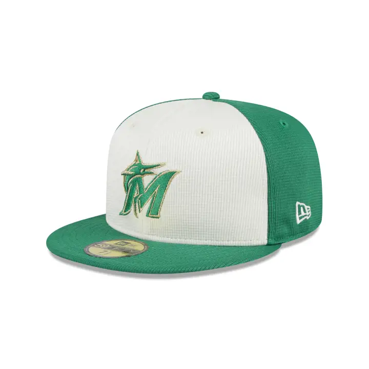 Miami Marlins 2024 MLB St. Patrick's Day 59Fifty vert/ivoire