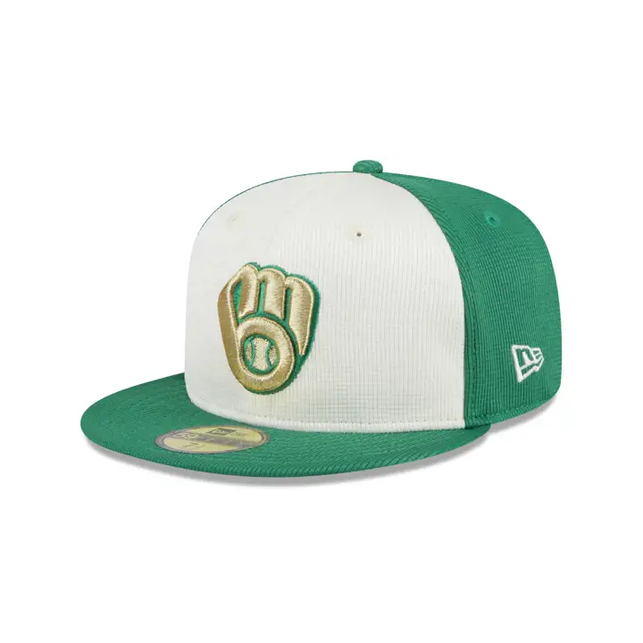Milwaukee Brewers MLB 2024 St. Patrick's Day 59Fifty vert/ivoire