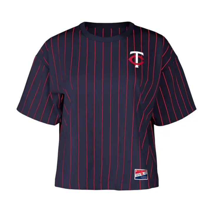 Minnesota Twins MLB T-shirt rayé ample femme MC 24 Bleu marine