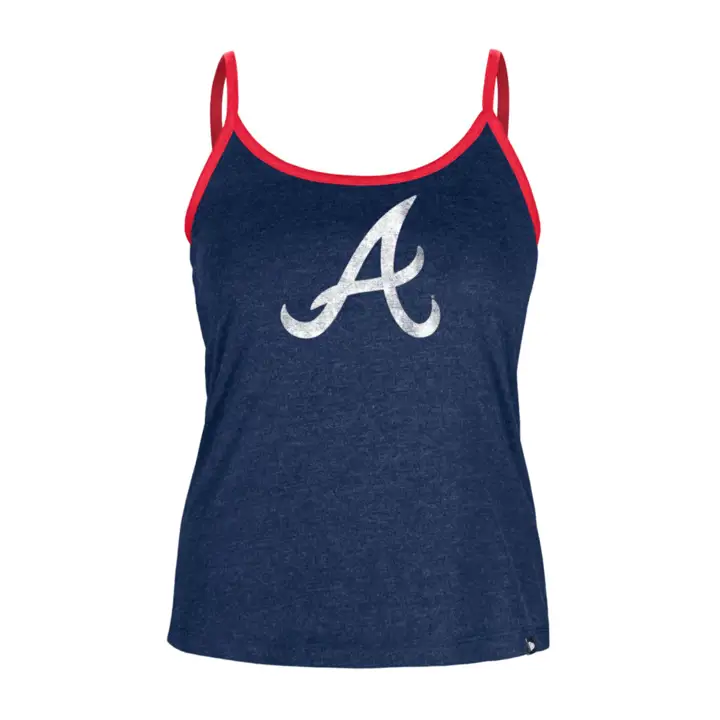 Débardeur caraco avec logo principal des Braves d'Atlanta MLB pour femme, Rouge 24