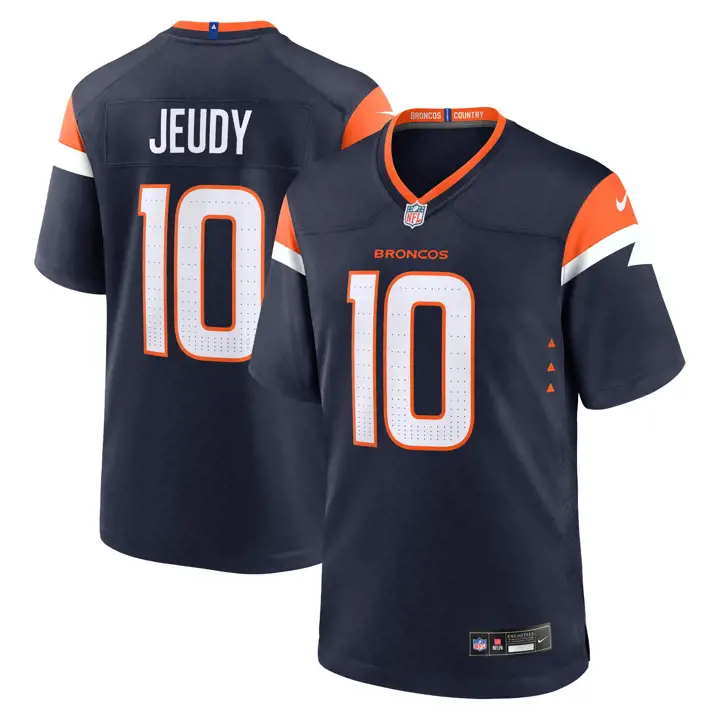 Maillot de match NFL des Denver Broncos Jerry Jeudy MARINE