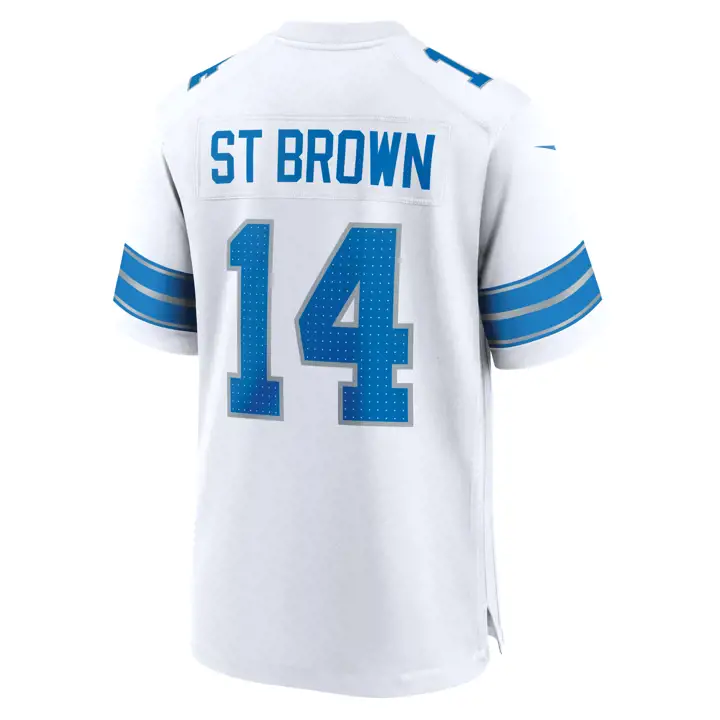 Maillot de match NFL des Detroit Lions Amon-Ra St Brown BLANC