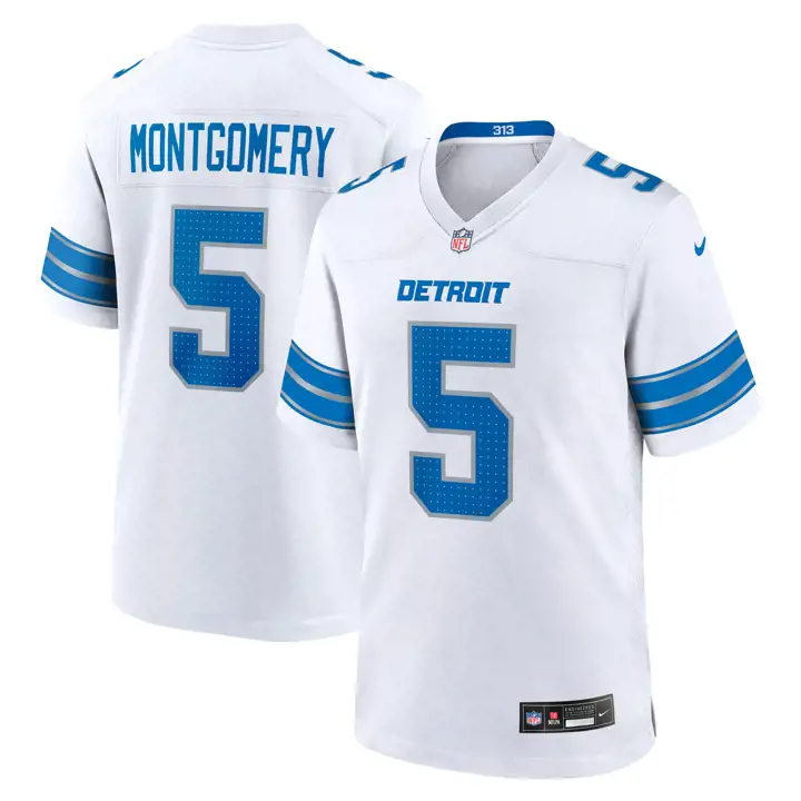 Maillot de match NFL des Detroit Lions David Montgomery BLANC