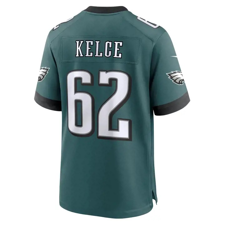 Maillot de match NFL Philadelphia Eagles Jason Kelce BLEU SARCELLE