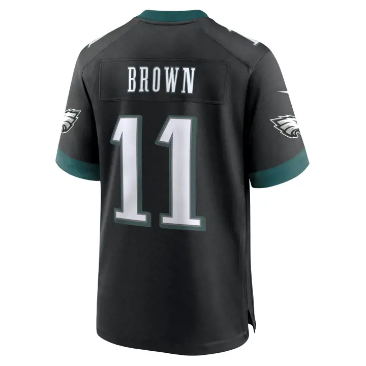 Maillot de match NFL des Eagles de Philadelphie AJ Brown NOIR