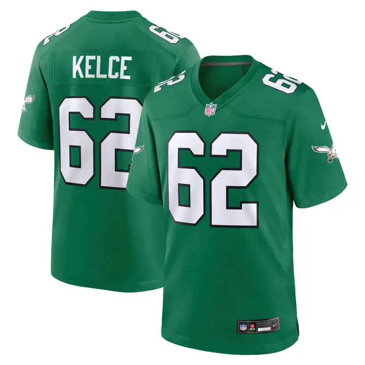 Maillot de match NFL Philadelphia Eagles Jason Kelce GRN