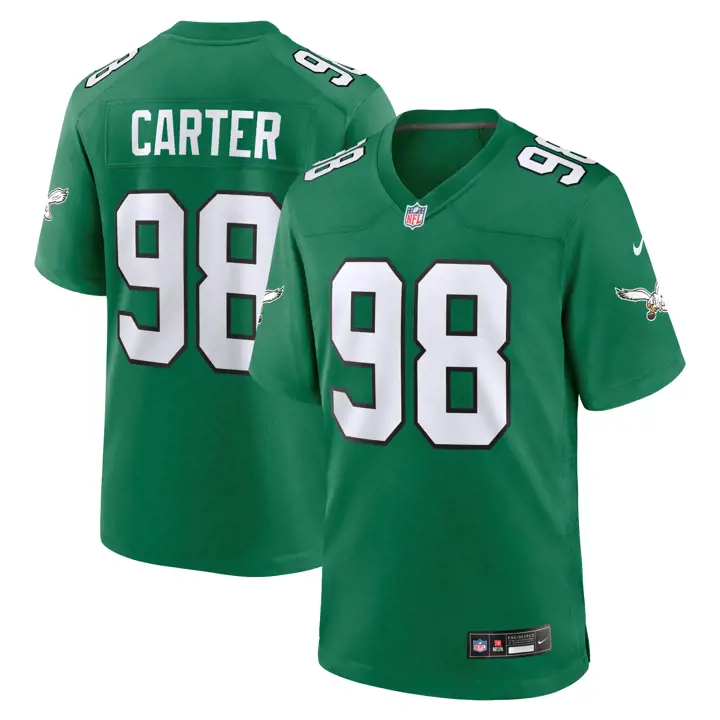 Maillot de match NFL des Eagles de Philadelphie Jalen Carter GRN