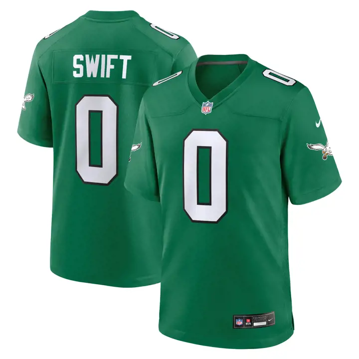 Maillot de match NFL D'Andre Swift des Eagles de Philadelphie, vert
