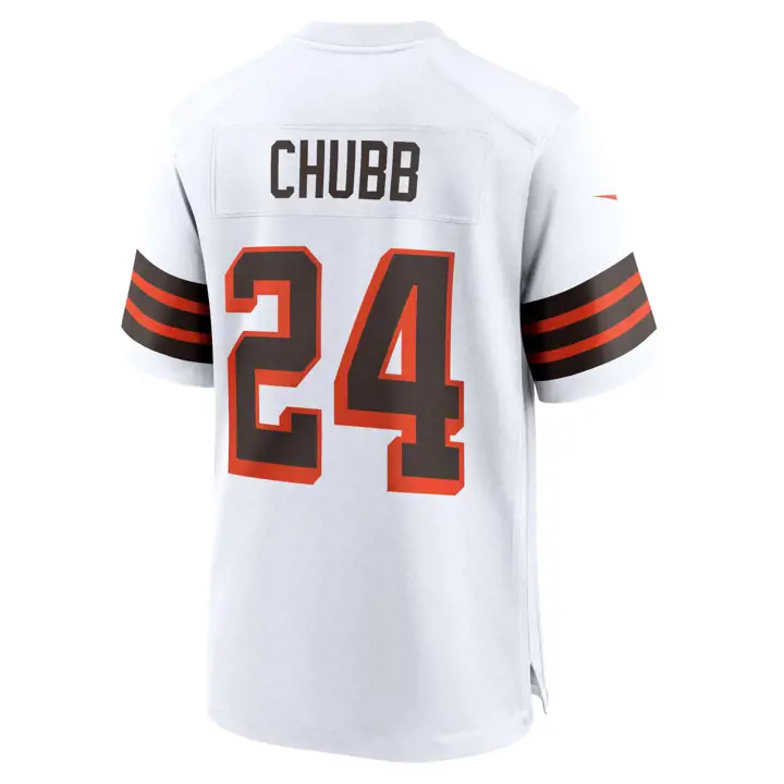 Maillot de match NFL des Cleveland Browns Nick Chubb WHT