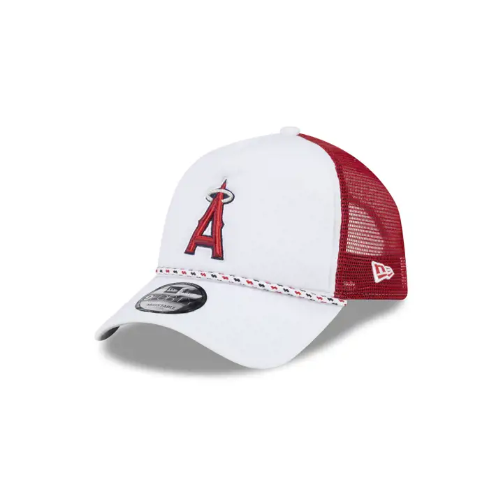 Casquette filet 9FORTY TRUCKER MLB des Angels de Anaheim AF CS MOUSSE BLANC/ROUGE