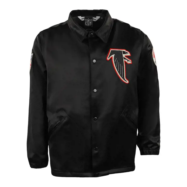 Coupe-vent satiné noir NFL des Falcons d'Atlanta