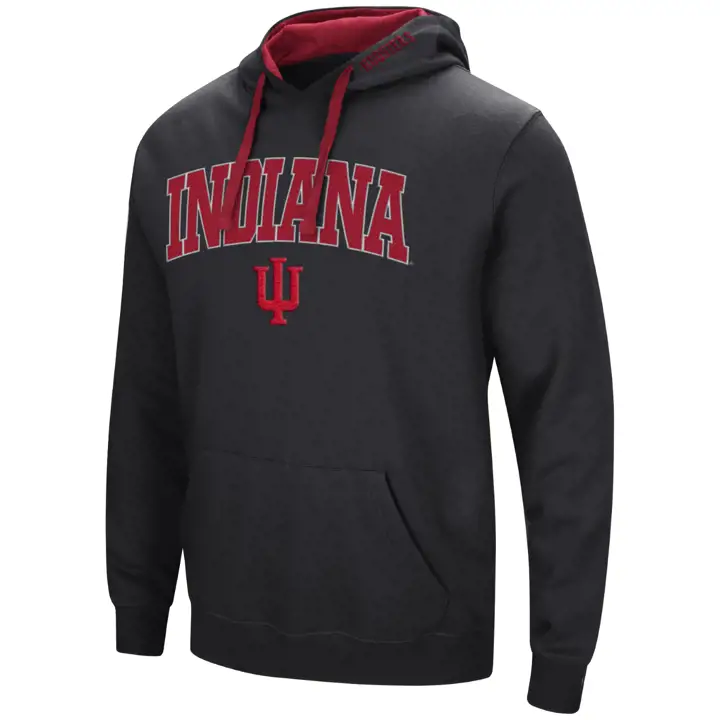 Sweat à capuche Indiana Hoosiers 2F NCAA Arch & Logo noir