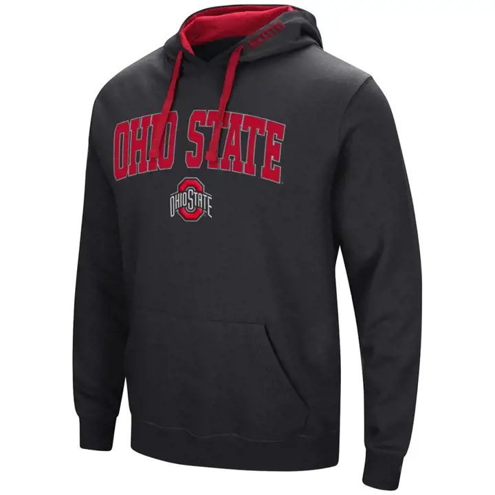 Chandail à capuchon Ohio State Buckeyes 2F NCAA Arch & Logo noir