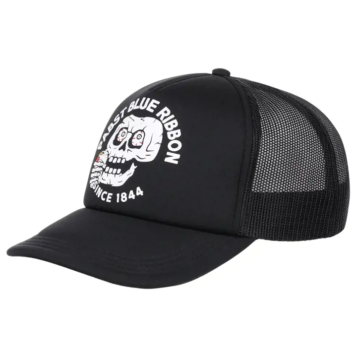 PBR Beer Foam Trucker Skull BLK