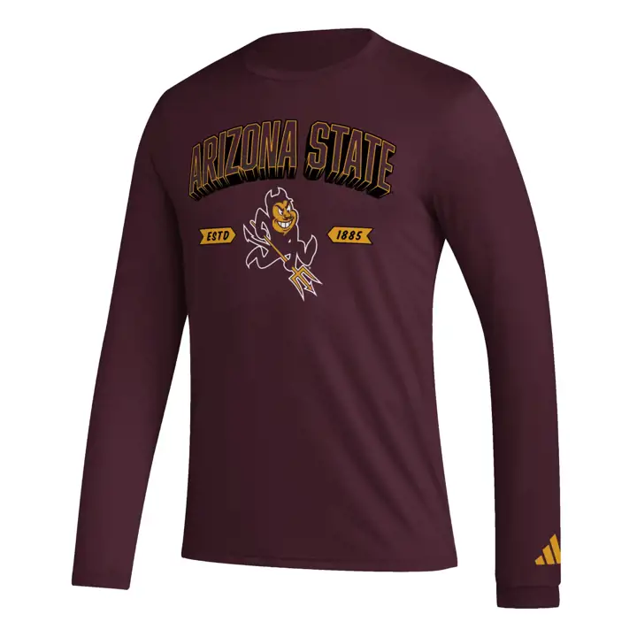 T-shirt manches longues Arizona State Sun Devils NCAA Pregame Arch + Mascotte