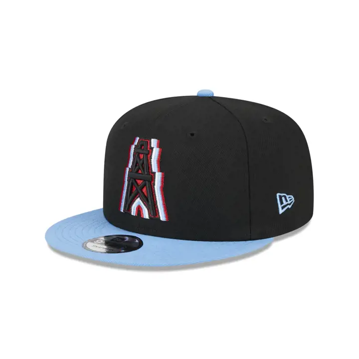 Casquette 9FIFTY triple contour NFL des Houston Oilers, noire/bleue
