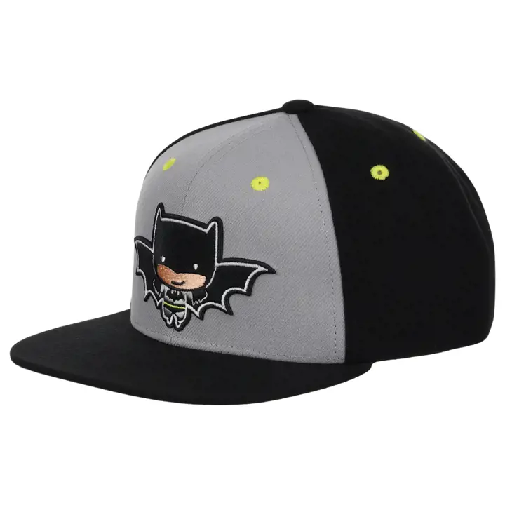 Casquettes ajustées Batman Yth Chibi phosphorescentes gris/noir