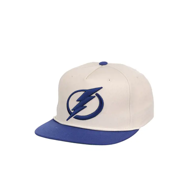CASQUETTE DE GOLFEUR DE LA LIGUE NATIONALE DE HOCKEY DE TAMPA BAY BICOLORE CHROMÉE ACTUELLE ARGENTÉE/BLEUE