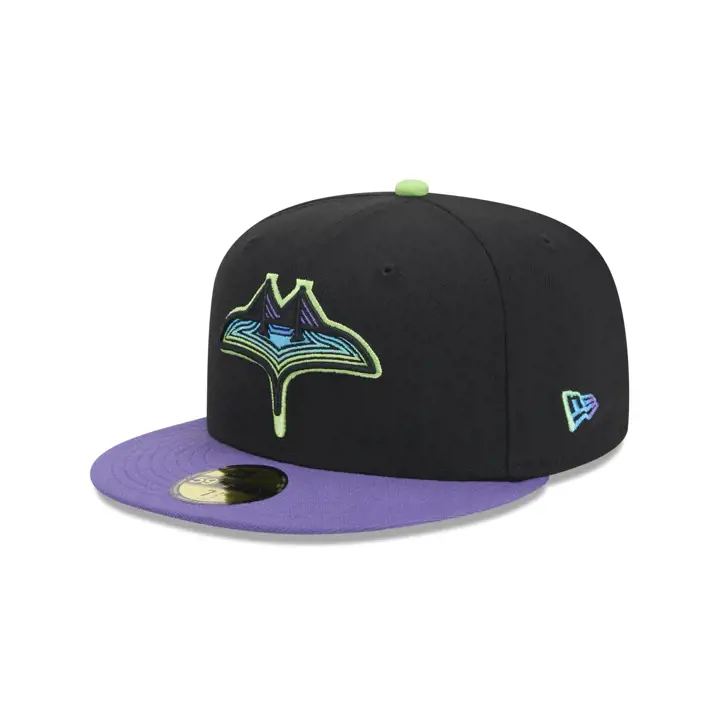 Casquette 59Fifty MLB City Connect des Tampa Bay Rays noire et violette