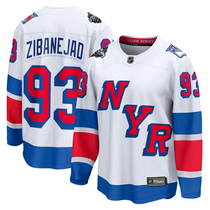 Maillot NY Rangers NHL Stadium Series 24 Mika Zibanejad BLANC