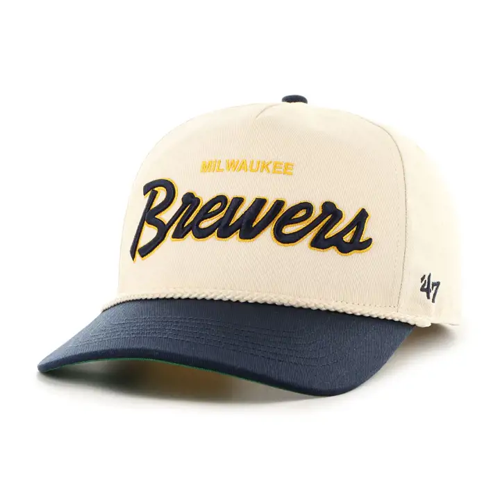 Casquette à corde « '47 HITCH NATURA » des Milwaukee Brewers de la MLB, avec écusson « CROSSTOWN SCRIPT »