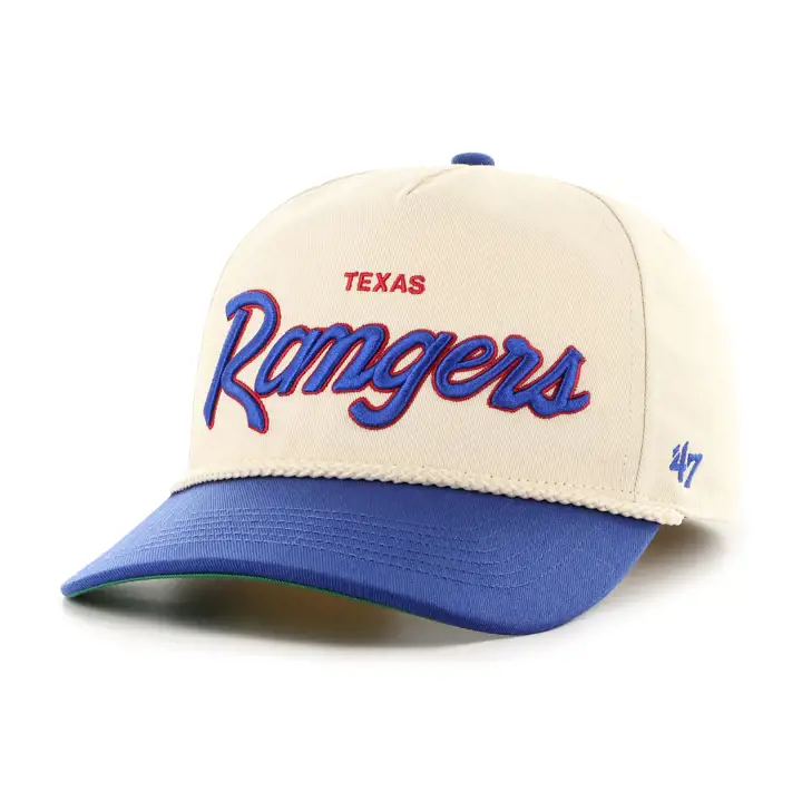 Texas Rangers MLB CROSSTOWN SCRIPT ROPE '47 HITCH NATURAL/RB