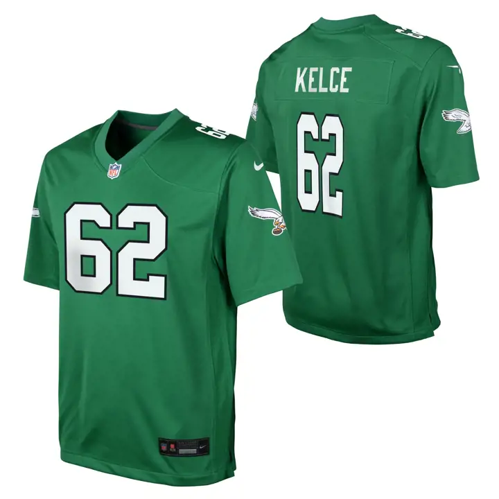 Maillot de match EAGLES NFL Jeunesse ALT 2 Jason Kelce GRN