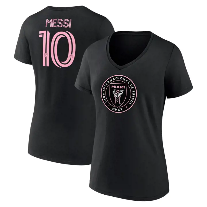 T-shirt Inter MLS Femme Authentique Stack N&N Lionel Messi BL