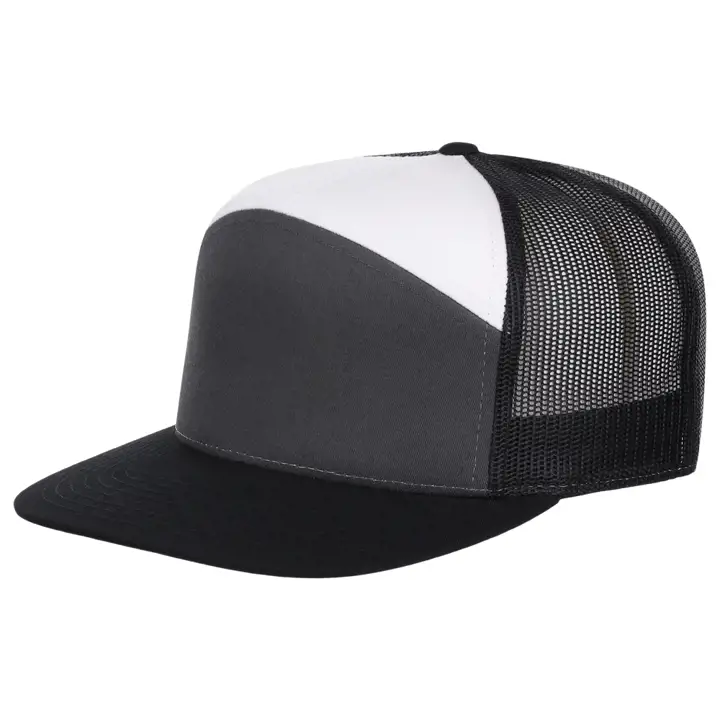 blank Blanks 7 Panel Richardson Trucker Charcoal/blk/wht
