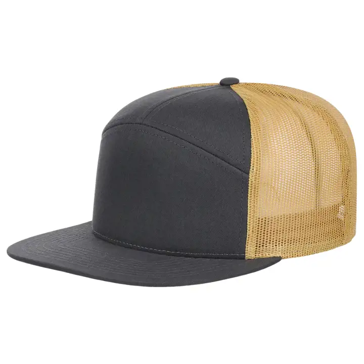 blank Blanks 7 Panel Richardson Trucker Charcoal/gl