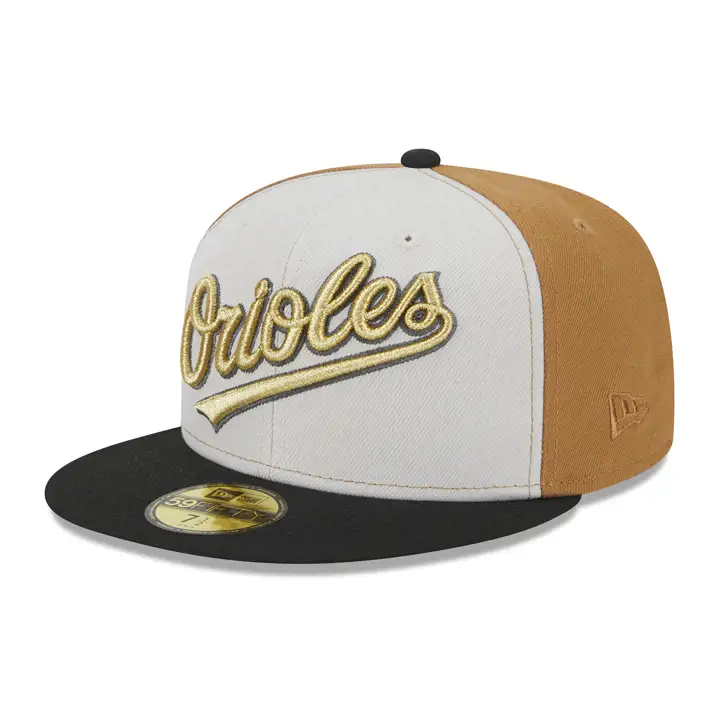BALTIMORE ORIOLES MLB GOLDEN STONE 59FIFTY 20TH ANN Stone/ B