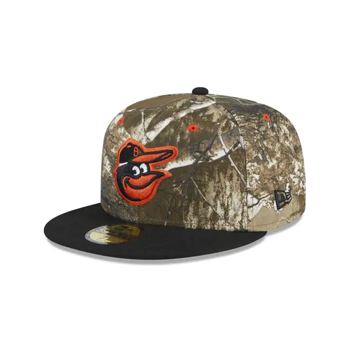 BALTIMORE ORIOLES MLB REALTREE TC 59FIFTY 30TH ANN woodland/