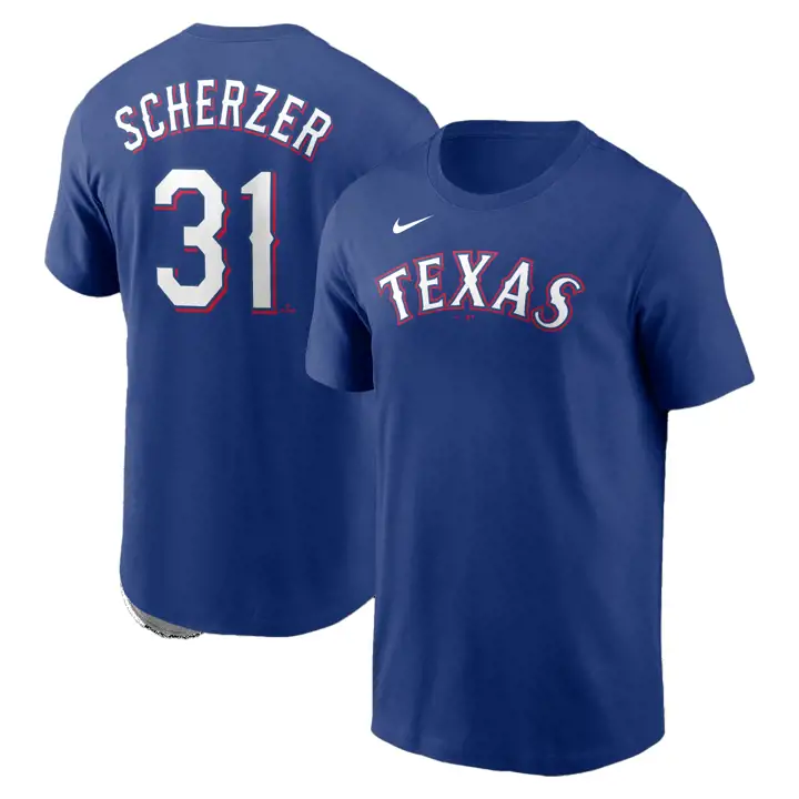 T-shirt Joueur MLB Nike Texas Rangers N&N Scherzer RBL