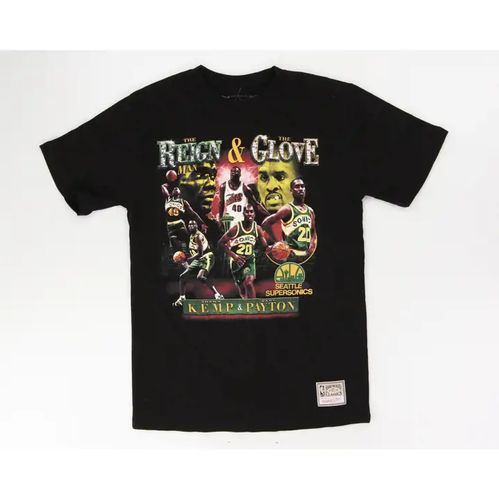 TEE-SHIRT JOUEUR VINTAGE HYPE VOL 1 NBA SSONICS SHAUN KEMP BLK