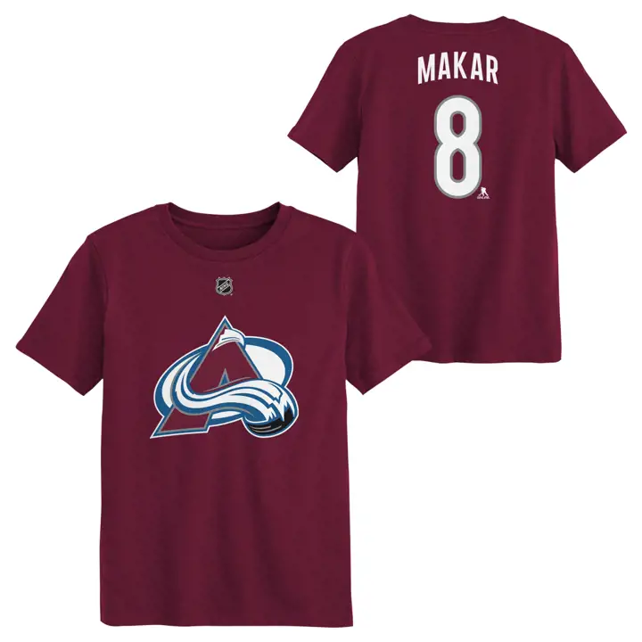 T-shirt enfant LNH Avalanche du Colorado N&N joueur Makar MAR