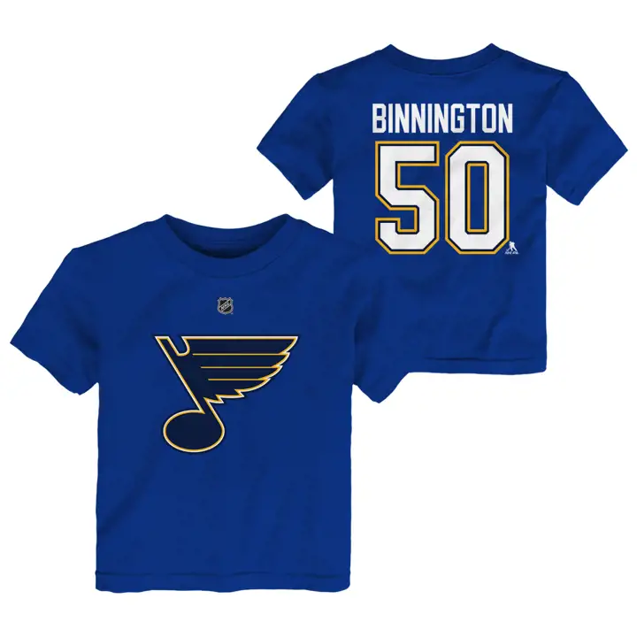 T-shirt de joueur N&N St. Louis Blues NHL pour tout-petits Binnington RB