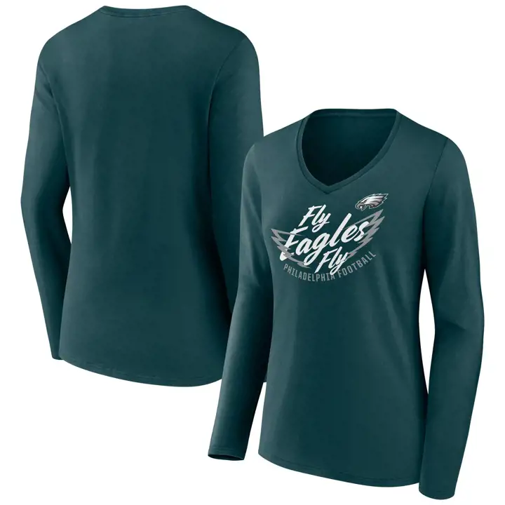 T-shirt à manches longues NFL Philadelphia Eagles pour femme - Édition "Hometown" 23 vert
