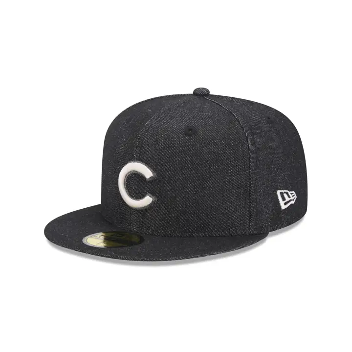 CASQUETTE 59FIFTY MLB CHICAGO CUBS EN JEAN BLEU MARINE/VERT WRIGLEY FIELD