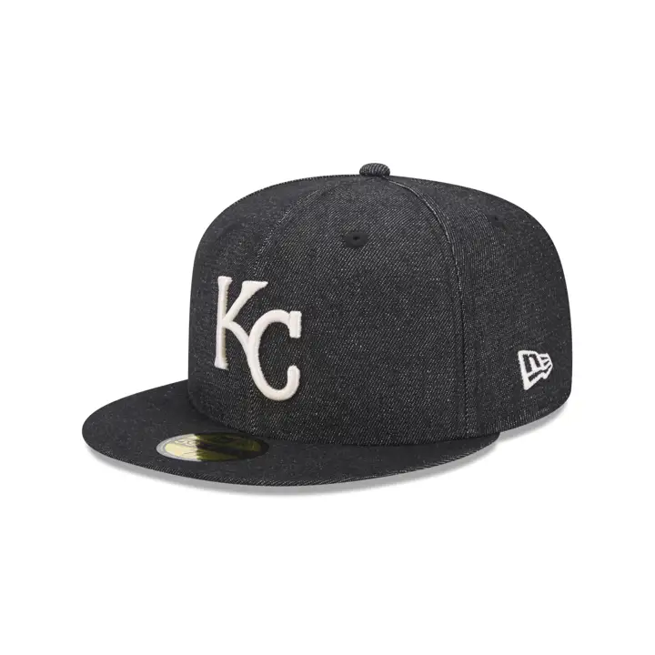 KANSAS CITY ROYALS MLB BLEU DENIM 59FIFTY MARINE/VERT LOGO SECONDAIRE